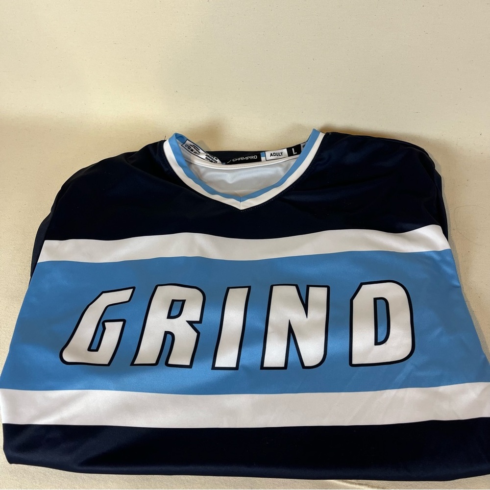 Men’s Champro V-Neck Blue and White Jersey Sporty Shirt